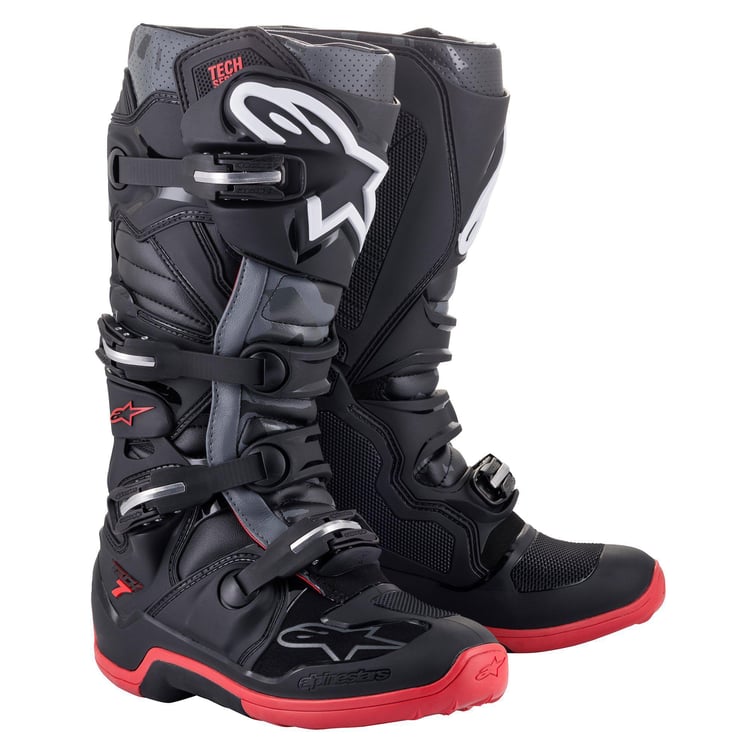 Alpinestars Tech 7 Black/Cool Gray/Red Boots