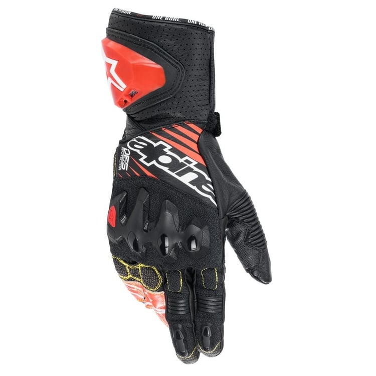 Alpinestars GP Tech V2 Black/White/Red Fluro Gloves