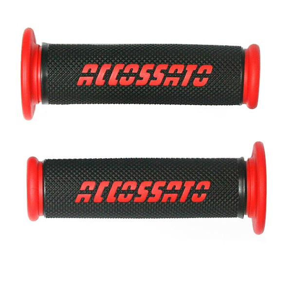 Accossato Two Tone Medium Rubber Closed End Red Racing Grips