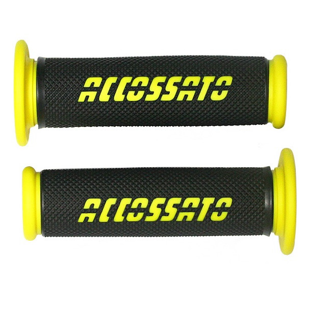 Accossato Two Tone Medium Rubber Closed End Yellow Racing Grips