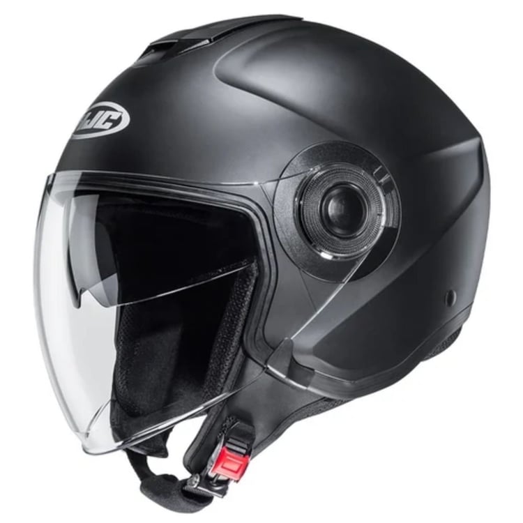 flat black half motorcycle helmet