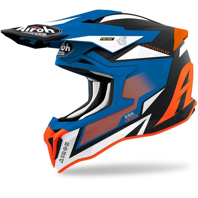 Airoh Strycker Axe Matt Orange/Blue Helmet