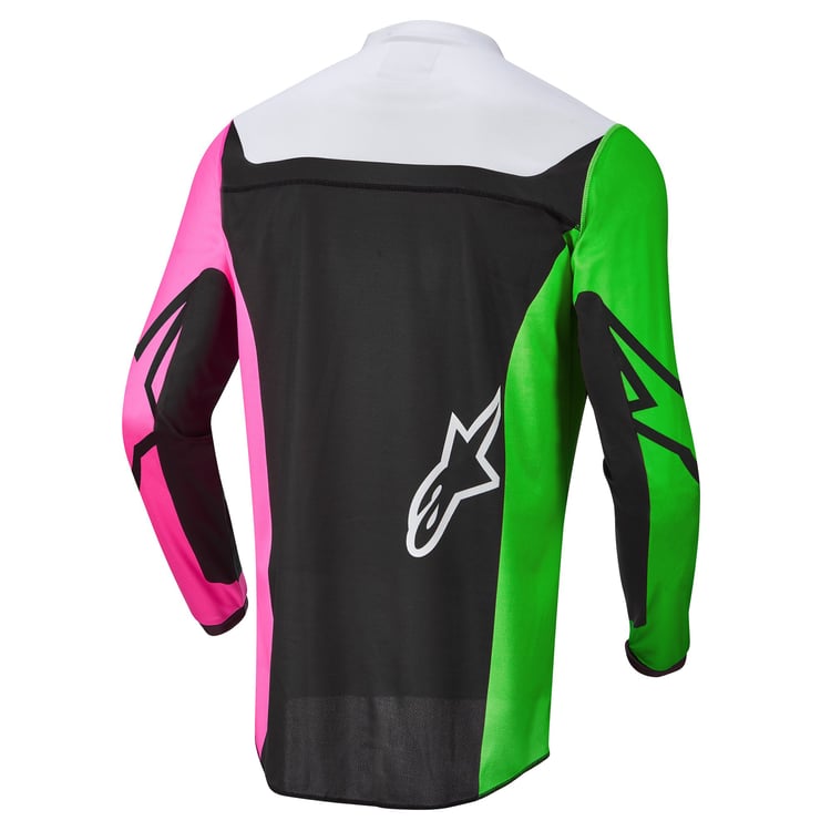 Alpinestars 2022 Youth Racer Compass Black/Green/Fluro Pink Jersey