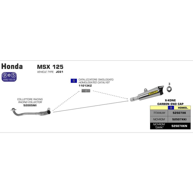 Arrow Honda MSX Grom 125 Racing Stainless Collector