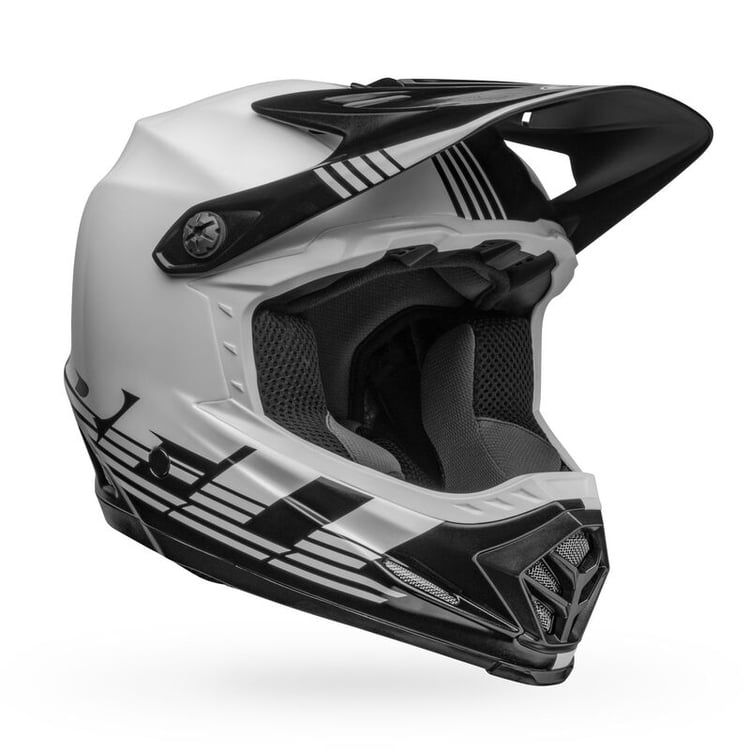 Bell 2022 Moto-9 Youth Mips Louver Gloss Black/White Helmet