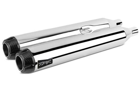 Two Bros Harley Davidson Bagger/Touring (00-16) Chrome with End Cap Comp S Dual Slip On Exhaust System