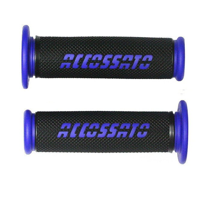 Accossato Two Tone Medium Rubber Closed End Blue Racing Grips