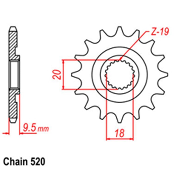 Front Sprocket - Steel 13T 520P