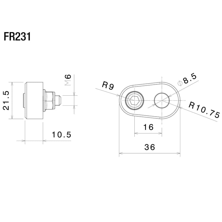 Rizoma FR231B Indicator Mounting Adapter