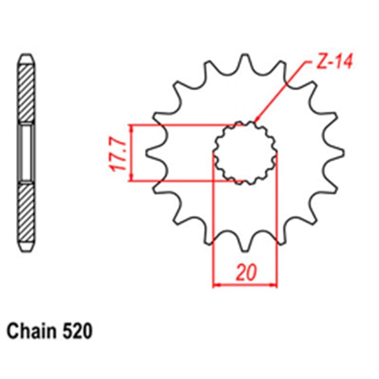 Front Sprocket - Steel 15T 520P