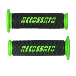 Accossato Two Tone Medium Rubber Closed End Green Racing Grips