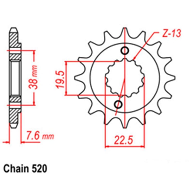 Front Sprocket - Steel 14T 520P