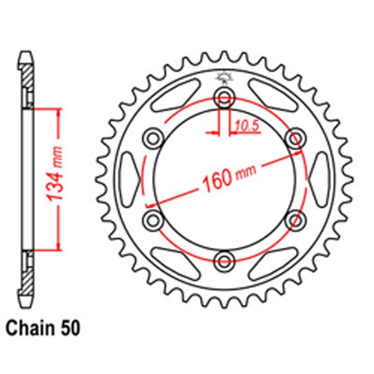 Rear Sprocket - Steel 40T 530P