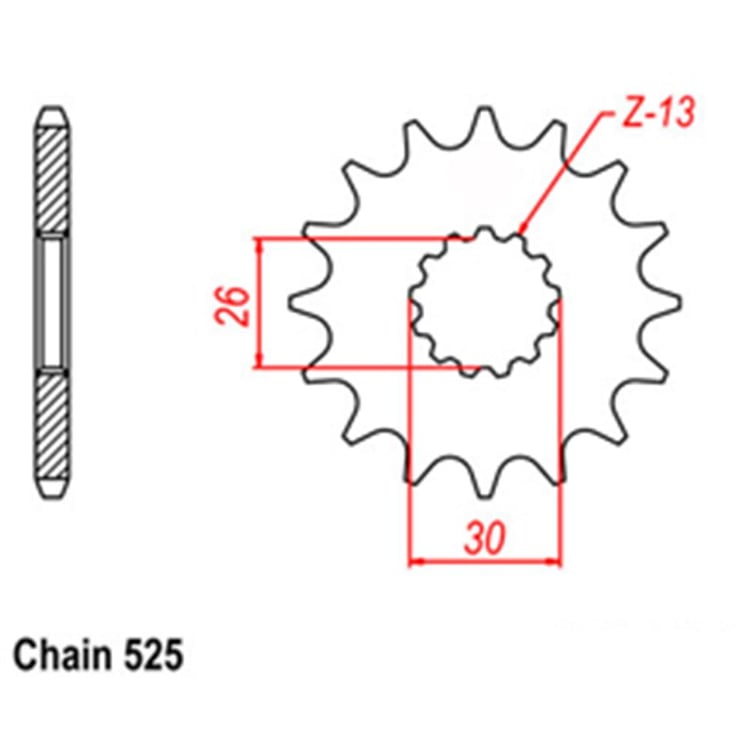 Front Sprocket - Steel 17T 525P