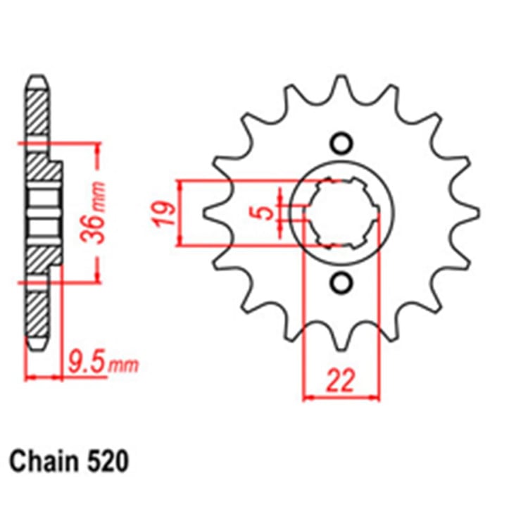 Front Sprocket - Steel 13T 520P