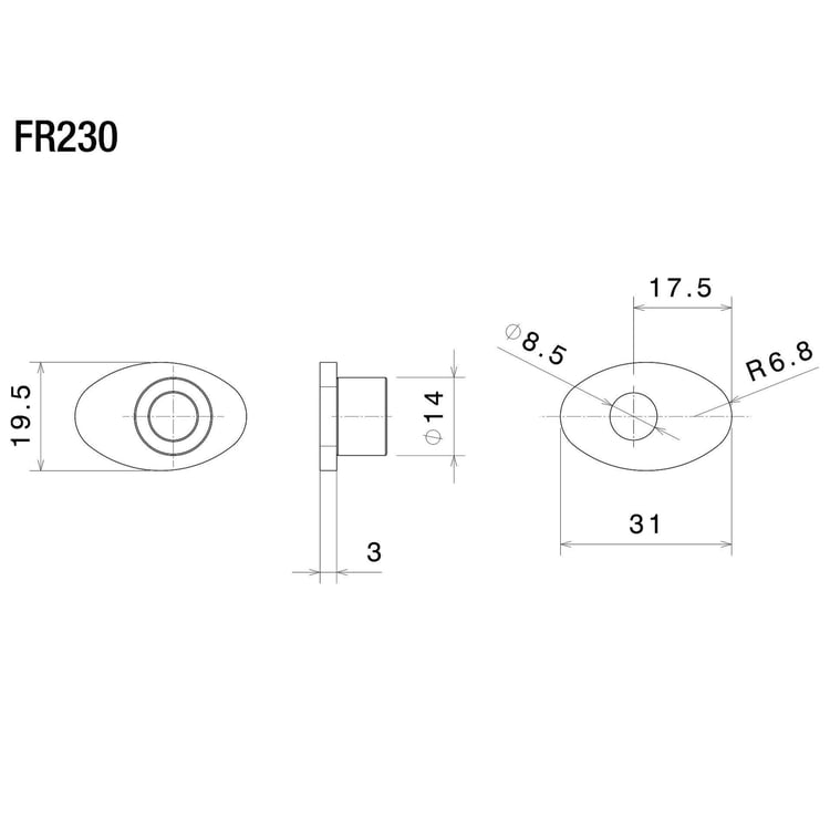 Rizoma Indicator FR230B Mounting Adapters