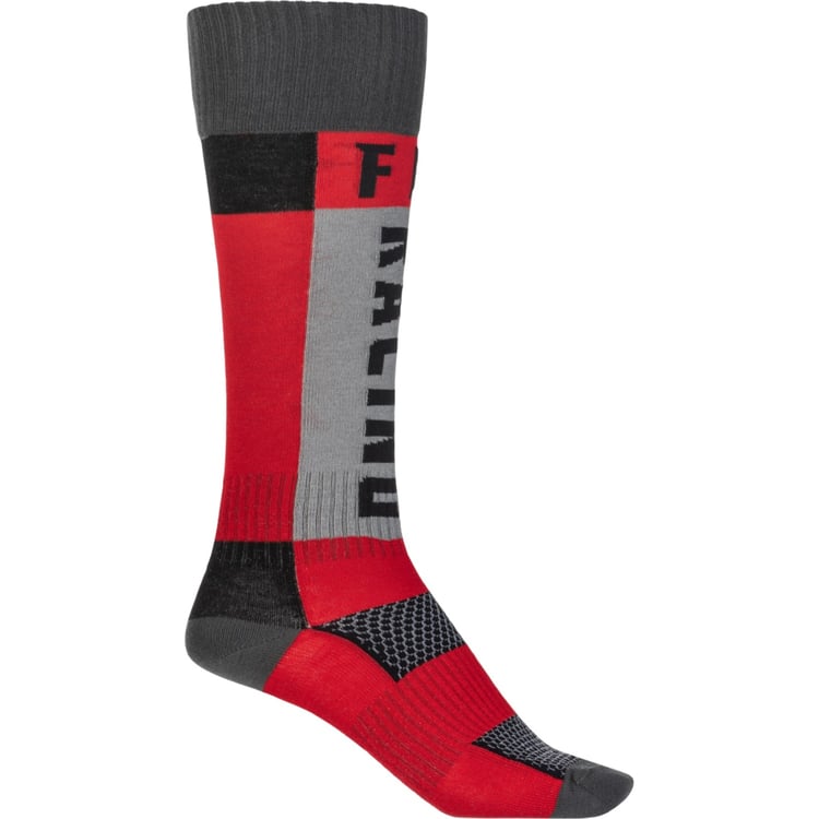 Fly Racing 2022 Youth Thick Red/Grey Socks
