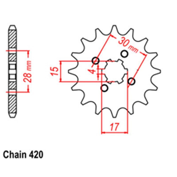 Front Sprocket - Steel 14T 420P