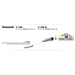 Arrow Kawasaki Z750 Race-Tech Stainless Link Pipe