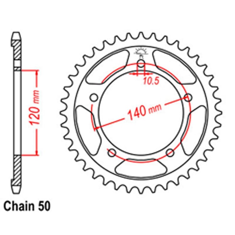 Rear Sprocket - Steel 40T 530P