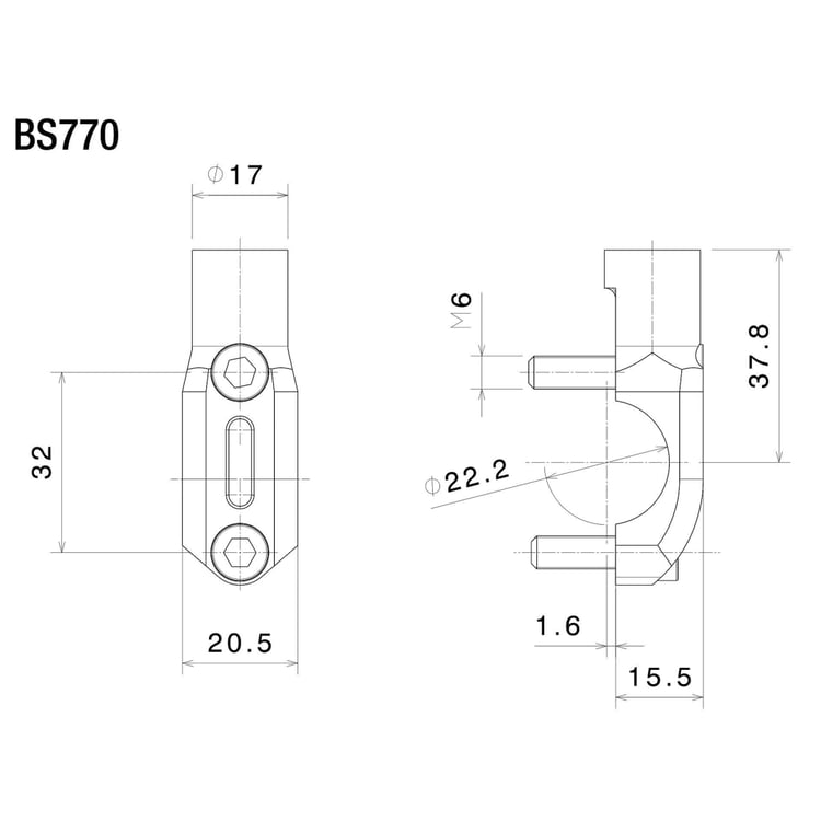 Rizoma BS770B Single Mirror Adapter
