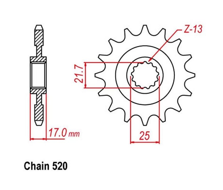 Front Sprocket - Steel 16T 520P