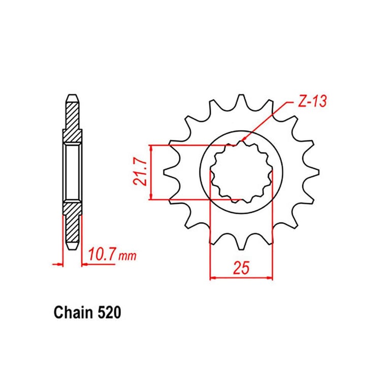 Front Sprocket - Steel 16T 520P