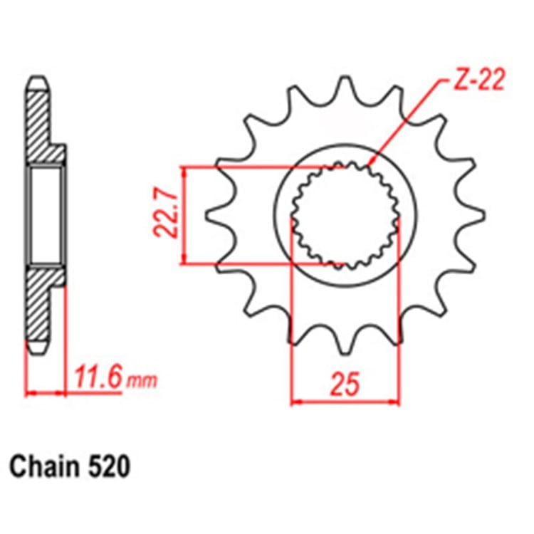 Front Sprocket - Steel 12T 520P