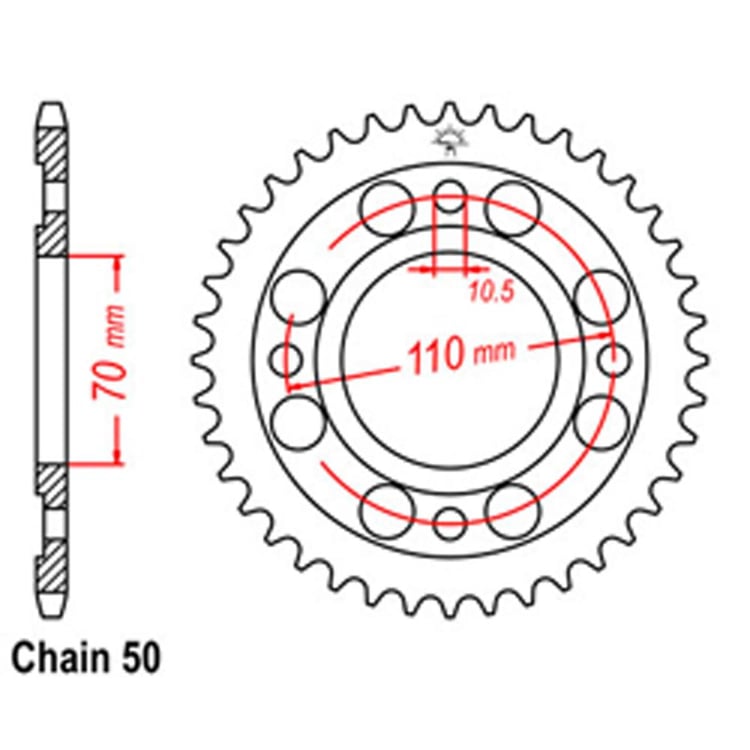 Rear Sprocket - Steel 36T 530P