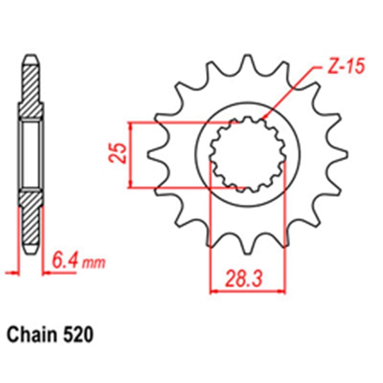 Front Sprocket - Steel 14T 520P