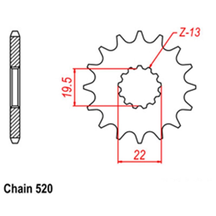 Front Sprocket - Steel 12T 520P