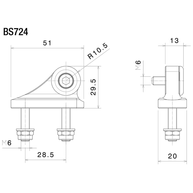 Rizoma BS724B Single Mirror Adapter