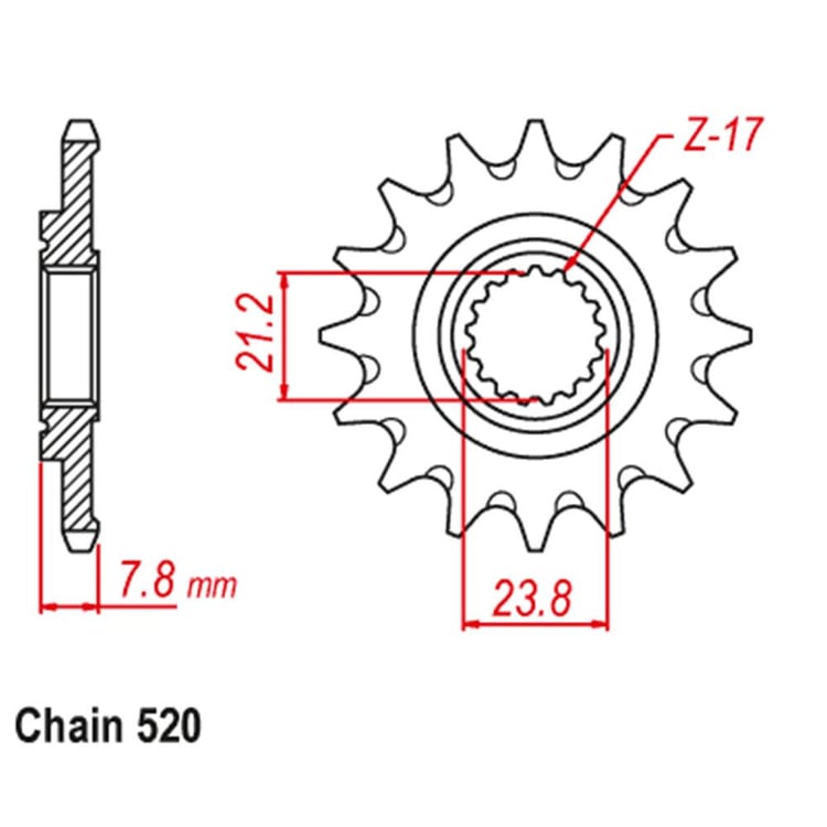 Front Sprocket - Steel 13T 520P