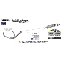Arrow Suzuki V-Strom 650 Race-Tech Aluminium Dark with Carbon End Cap Silencer