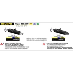 Arrow Triumph Tiger 900 20-23 / 850 21-23 Veloce Aluminium Dark Silencer with Carbon Fibre End Cap