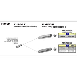 Arrow BMW K1200S/R Stainless Link Pipe