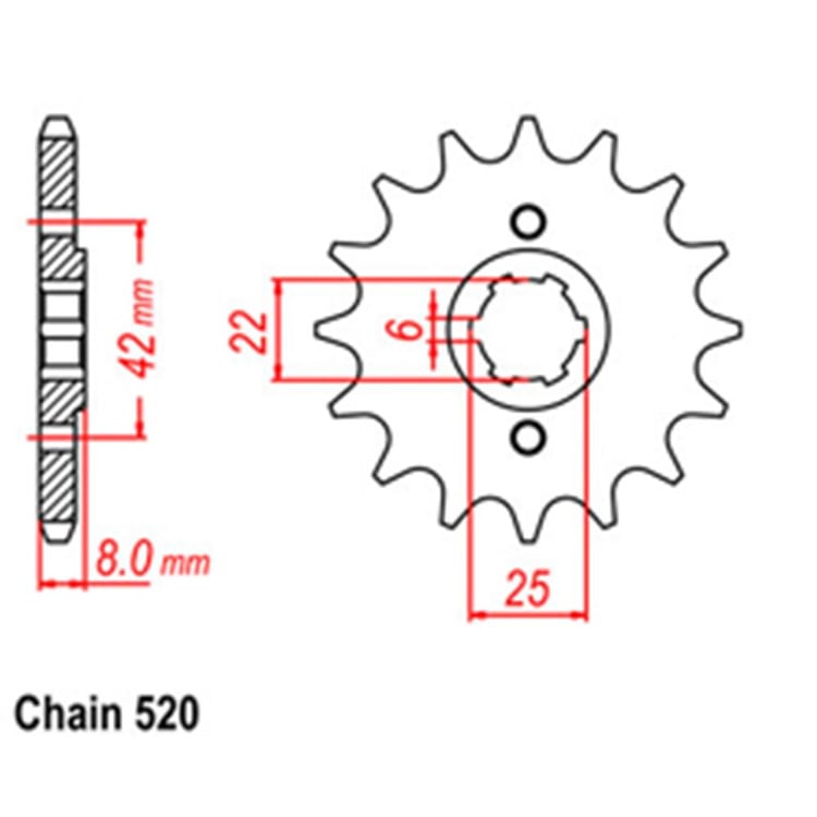 Front Sprocket - Steel 14T 520P