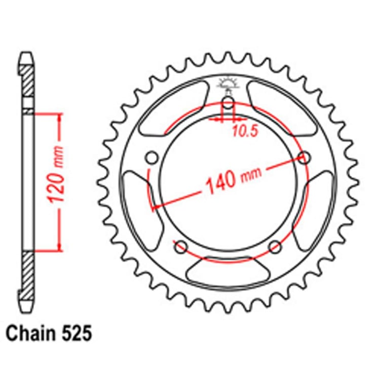 Rear Sprocket - Steel 41T 525P