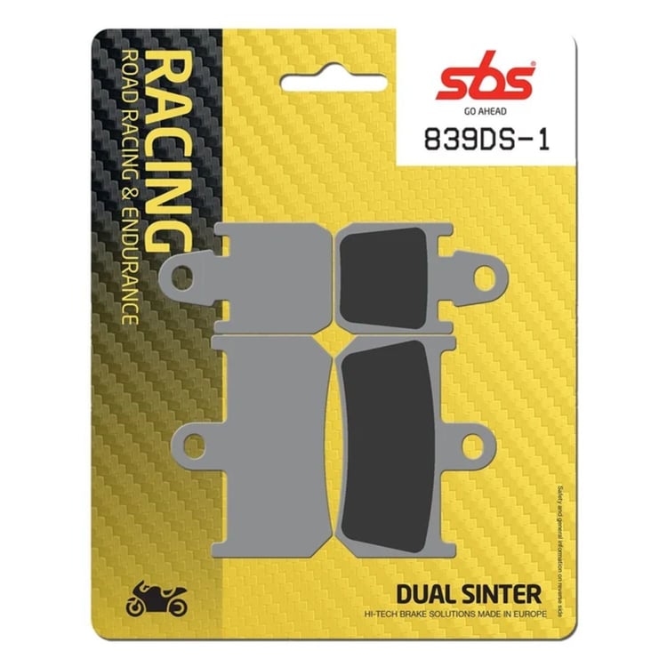 SBS Dual Sinter Racing Front Brake Pads - 839DS