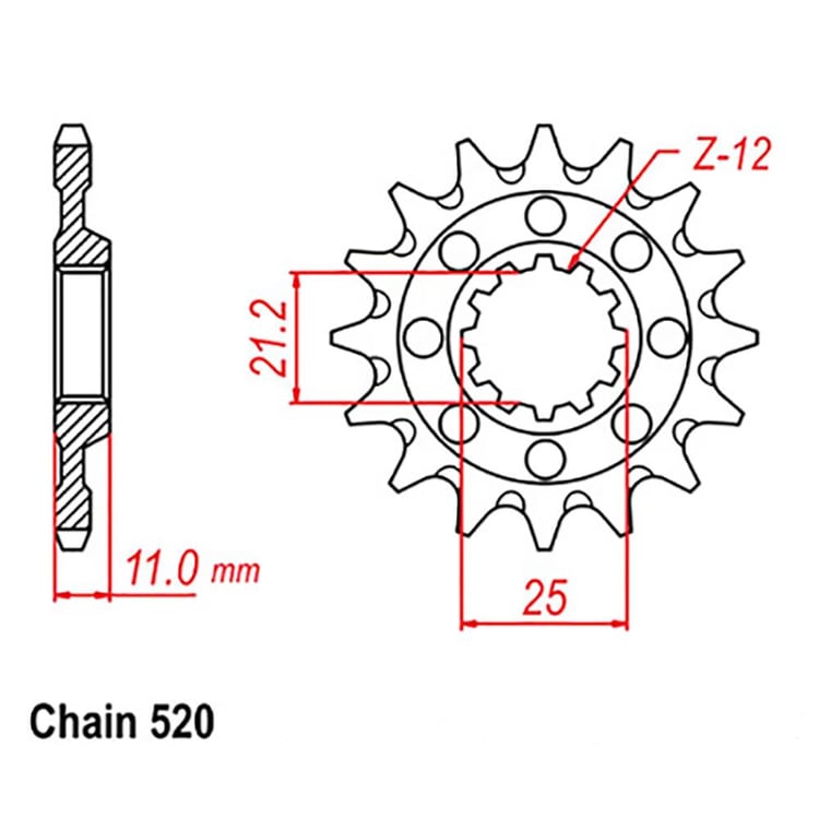 Front Sprocket - Steel 17T 520P