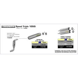Arrow Triumph Speed Triple 1:2 Stainless Link Pipe