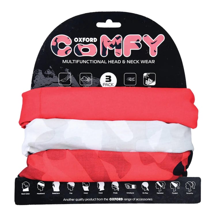 Oxford Comfy Havoc Red 3 Pack Neck Warmer