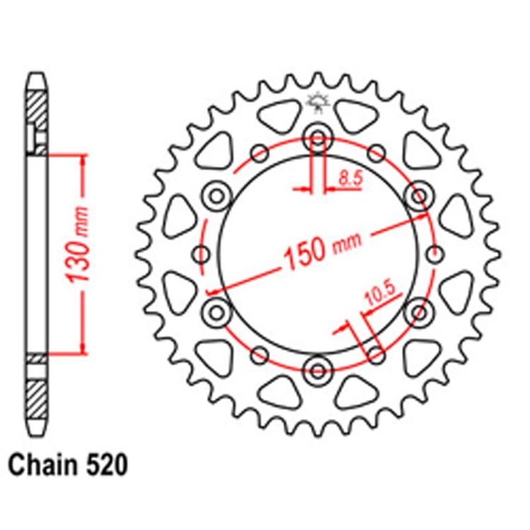 Rear Sprocket - Steel 46T 520P D/D