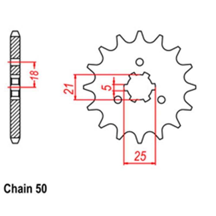 Front Sprocket - Steel 17T 530P