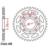 Rear Sprocket - Steel 42T 428P D/D