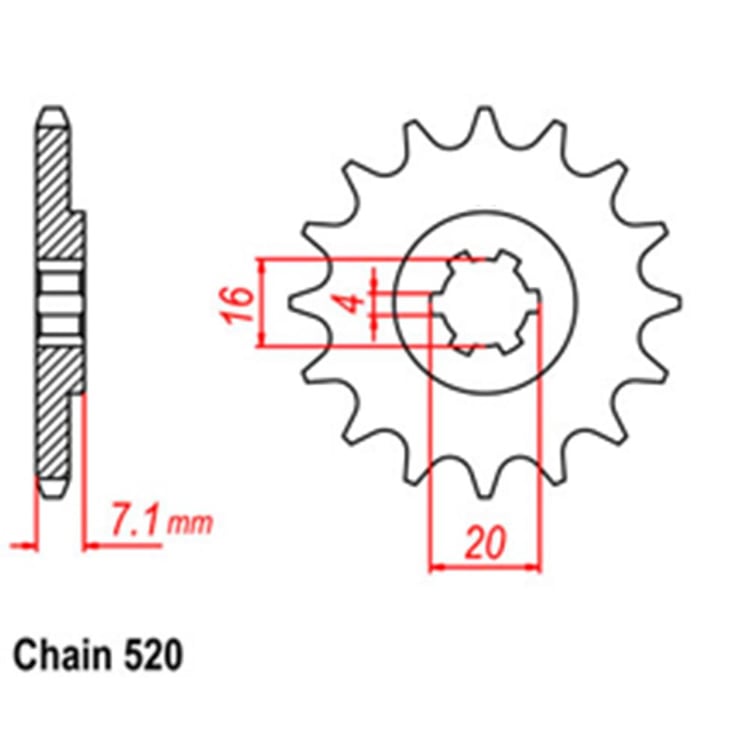 Front Sprocket - Steel 10T 520P