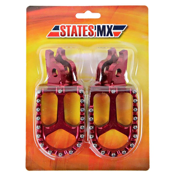 States MX Honda Red S2 Alloy Off Road Footpegs