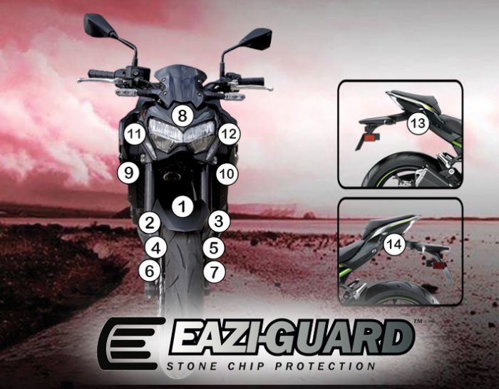 Eazi-Guard Kawasaki Z900 2020 Gloss Paint Protection Film