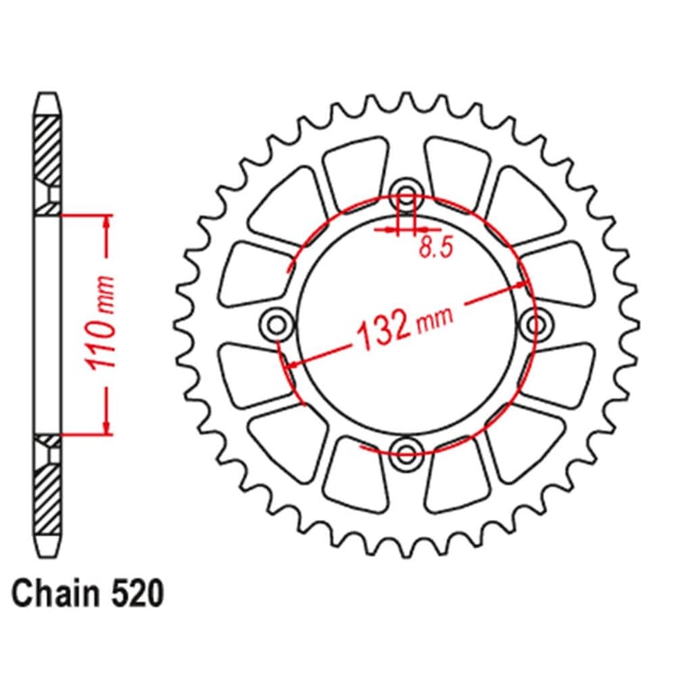 Rear Sprocket - Steel 48T 520P