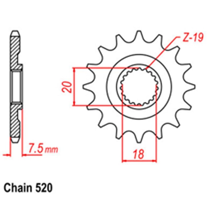 Front Sprocket - Steel 12T 520P